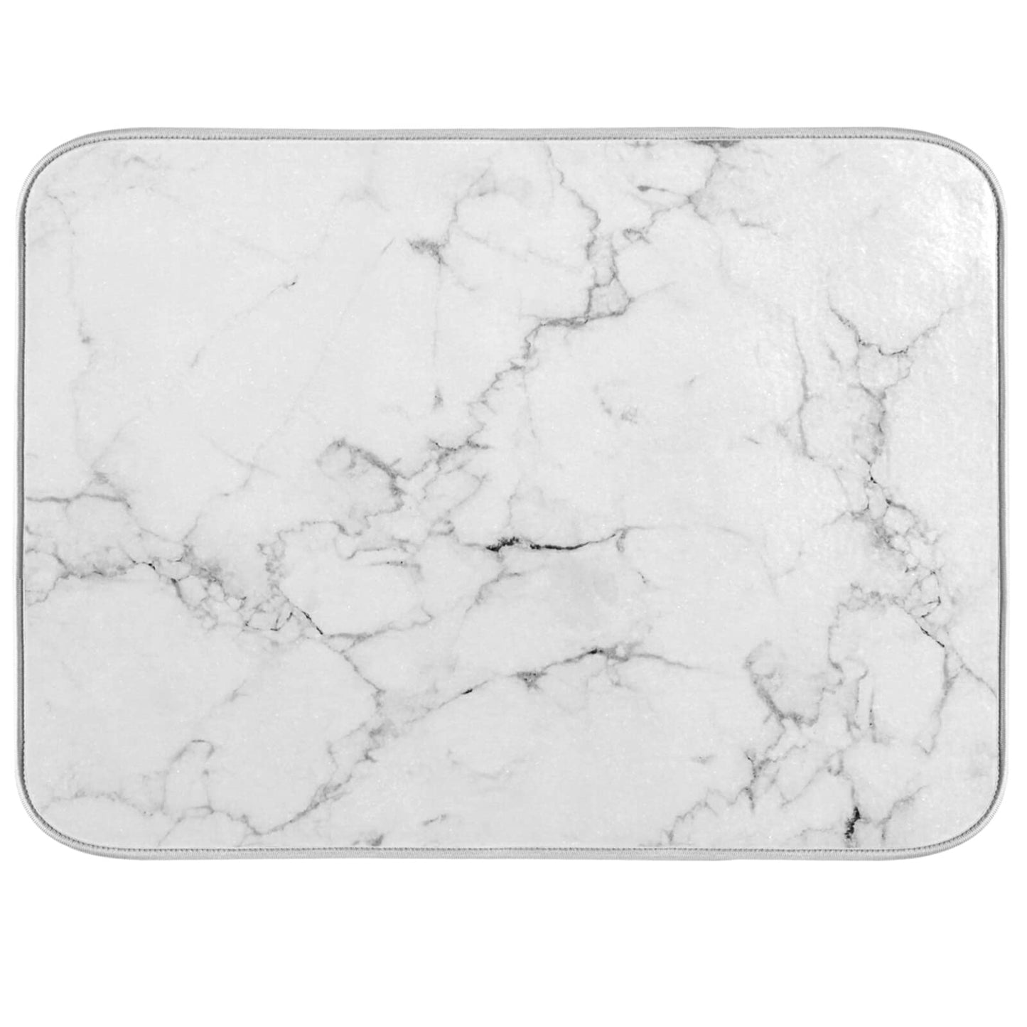 Absorbent Dish Drying Mat for Kitchen Counter - Marble Print Microfiber Drying Pad, Reversible Drainer Mats for Countertop, Large 18 x 24 inch