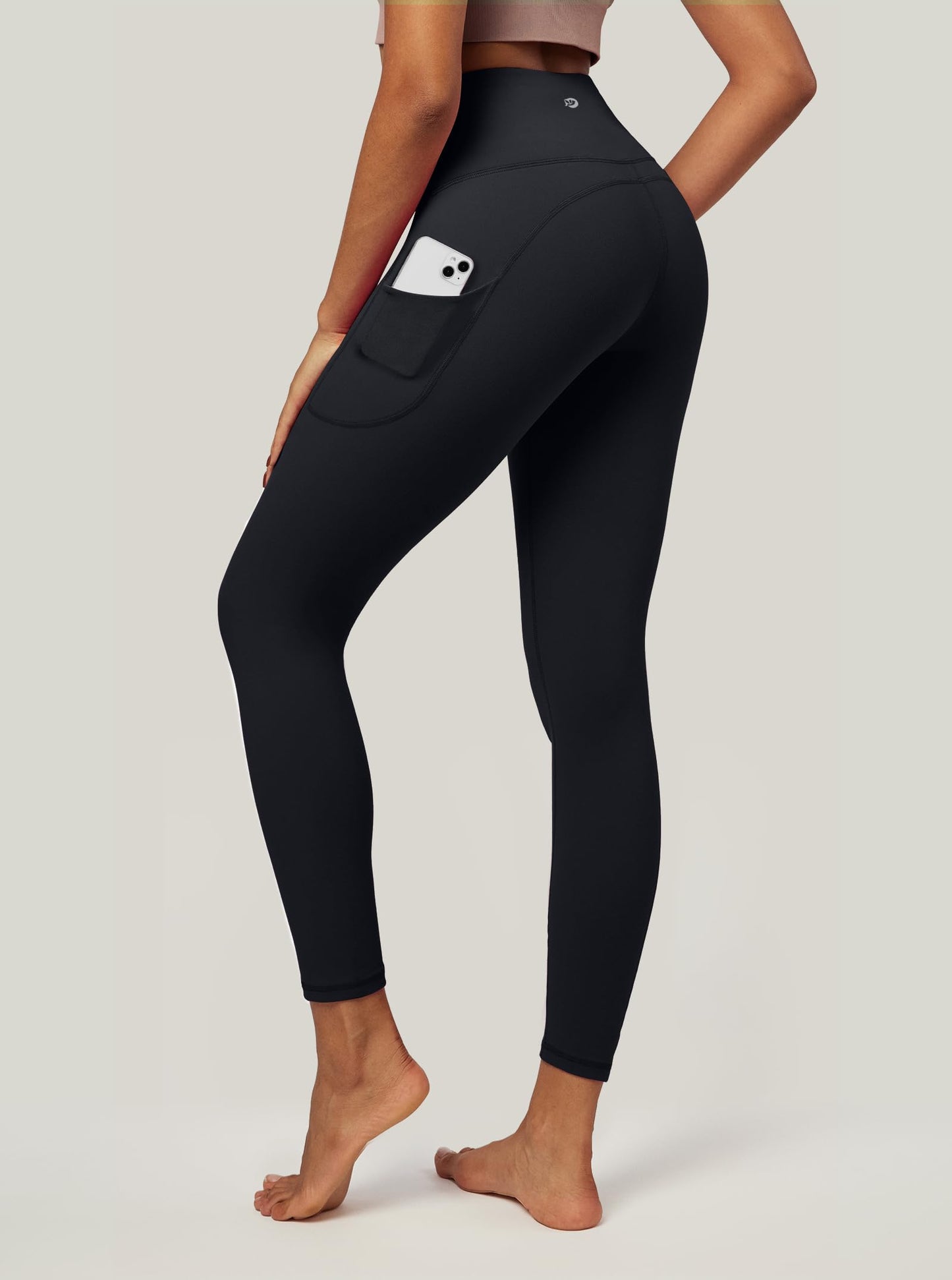 IUGA High Waist Yoga Pants with Pockets, Leggings for Women Tummy Control, Workout Leggings for Women 4 Way Stretch Black
