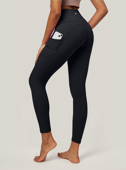IUGA High Waist Yoga Pants with Pockets, Leggings for Women Tummy Control, Workout Leggings for Women 4 Way Stretch Black