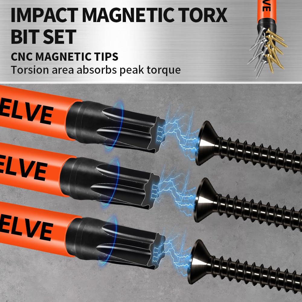 10-Pack T25 Torx Bits for Impact Driver, T-25 Torx/Star Bit Set 2'' Long, Magnetic Torque Head, Premium S2 Alloy Steel, 1/4'' Hex-Shank for Professional & DIY Use