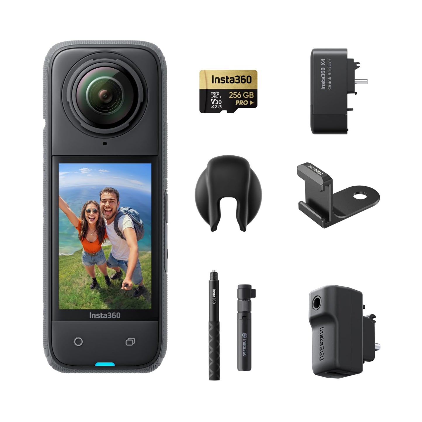 Insta360 X4 Creator Bundle - 8K Waterproof 360 Action Camera, 4K Wide-Angle Video, Invisible Selfie Stick, Removable Lens Guards, 135 Min Battery Life, AI Editing, Stabilization, for Sports, Travel