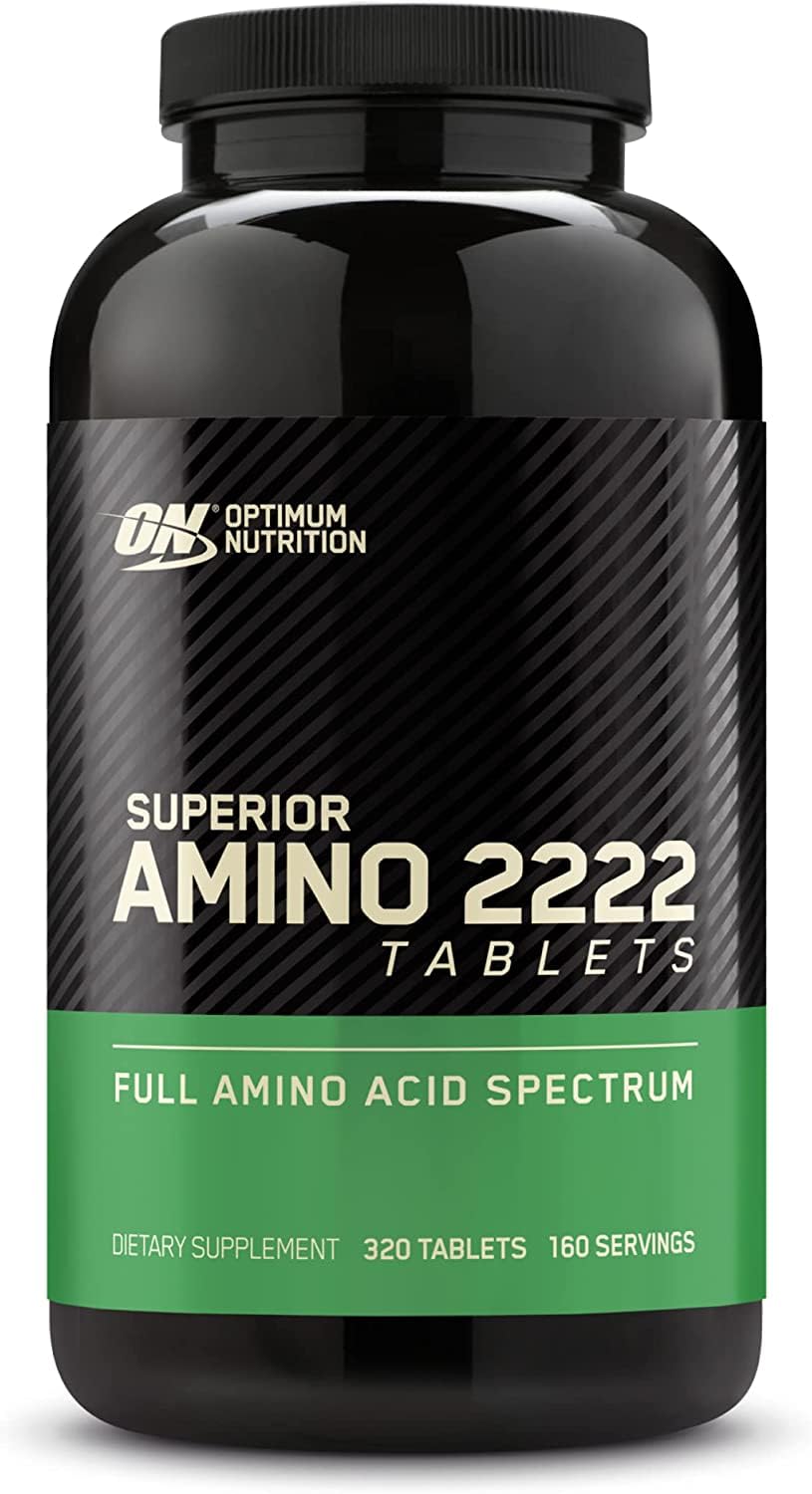 Optimum Nutrition Superior Amino 2222 Tablets, Complete Essential Amino Acids, EAAs, 320 Count