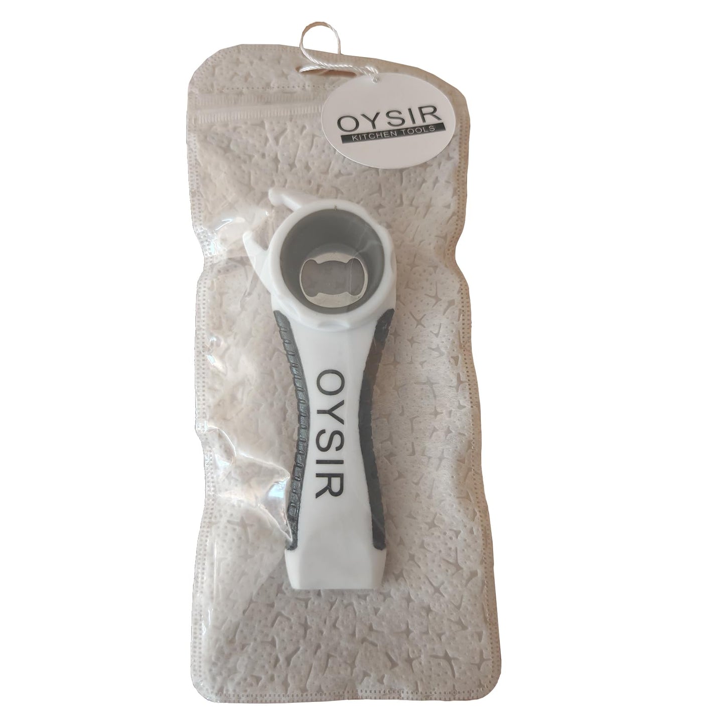 OYSIR 5 in 1 Lids off Jar Opener, Bottle Opener, Ideal For Women, Kids, Seniors - for Multipurpose Kitchen Tool, Easy open. White