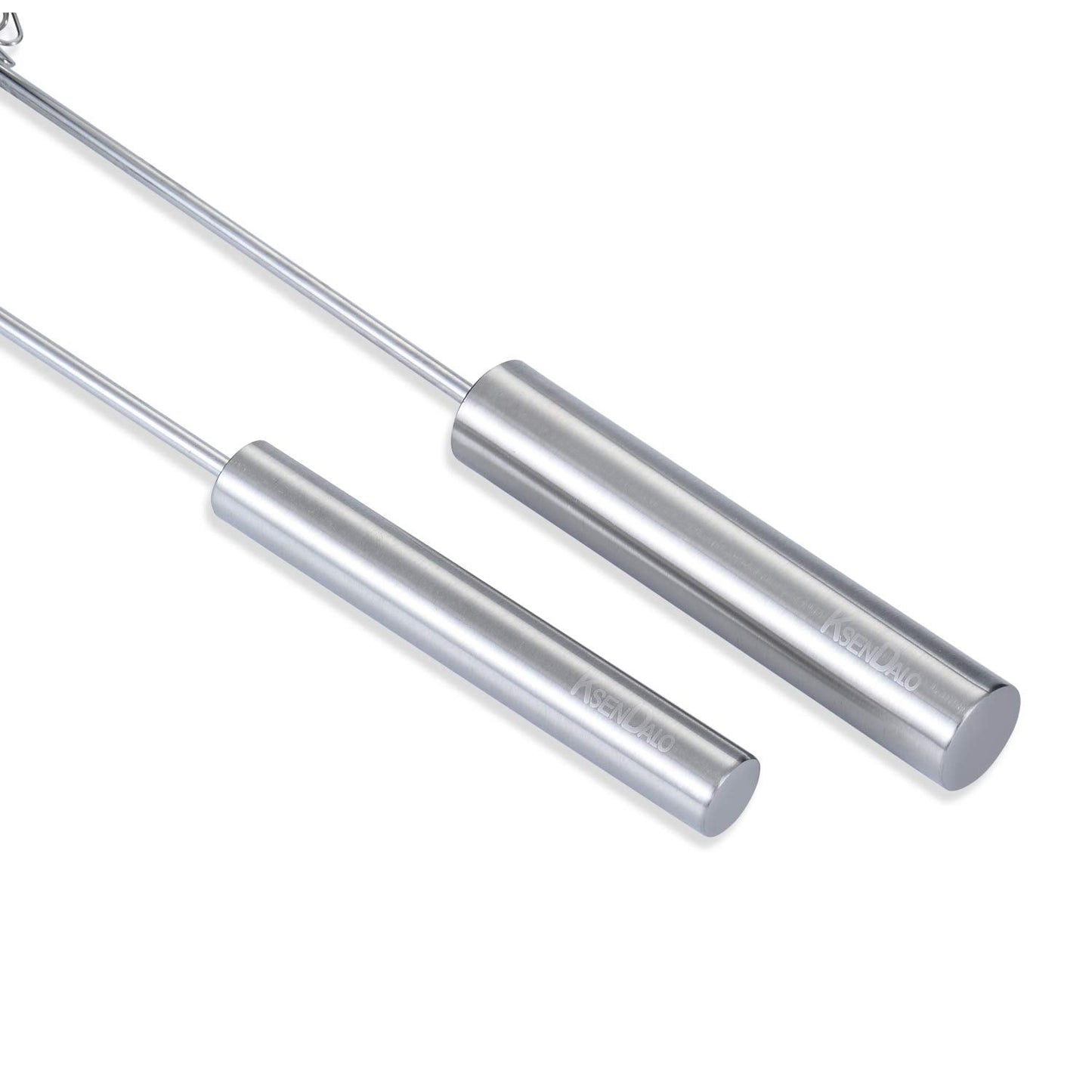 KSENDALO SUS304 Stainless Steel Whisk & Beater Set - Manual & Automatic Handheld Easy Semi-Auto Mixer for Cooking - 12 & 14inch Frother Spinner, Mixer & Stirrer for Eggs, Hand, and Milk