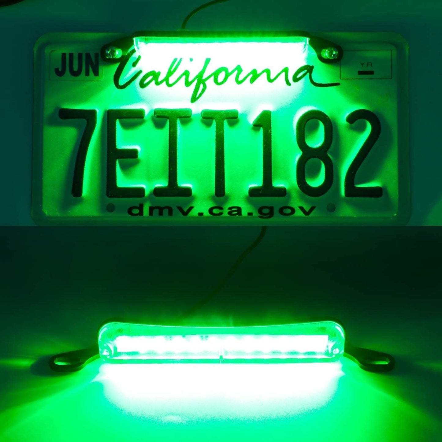 LivTee License Plate Light, LED Tag Lights, Extremely Bright LED License Plate Lights Assembly for Trailer UTV ATV Truck RV Boat, Car Accessories, Green(6000K)