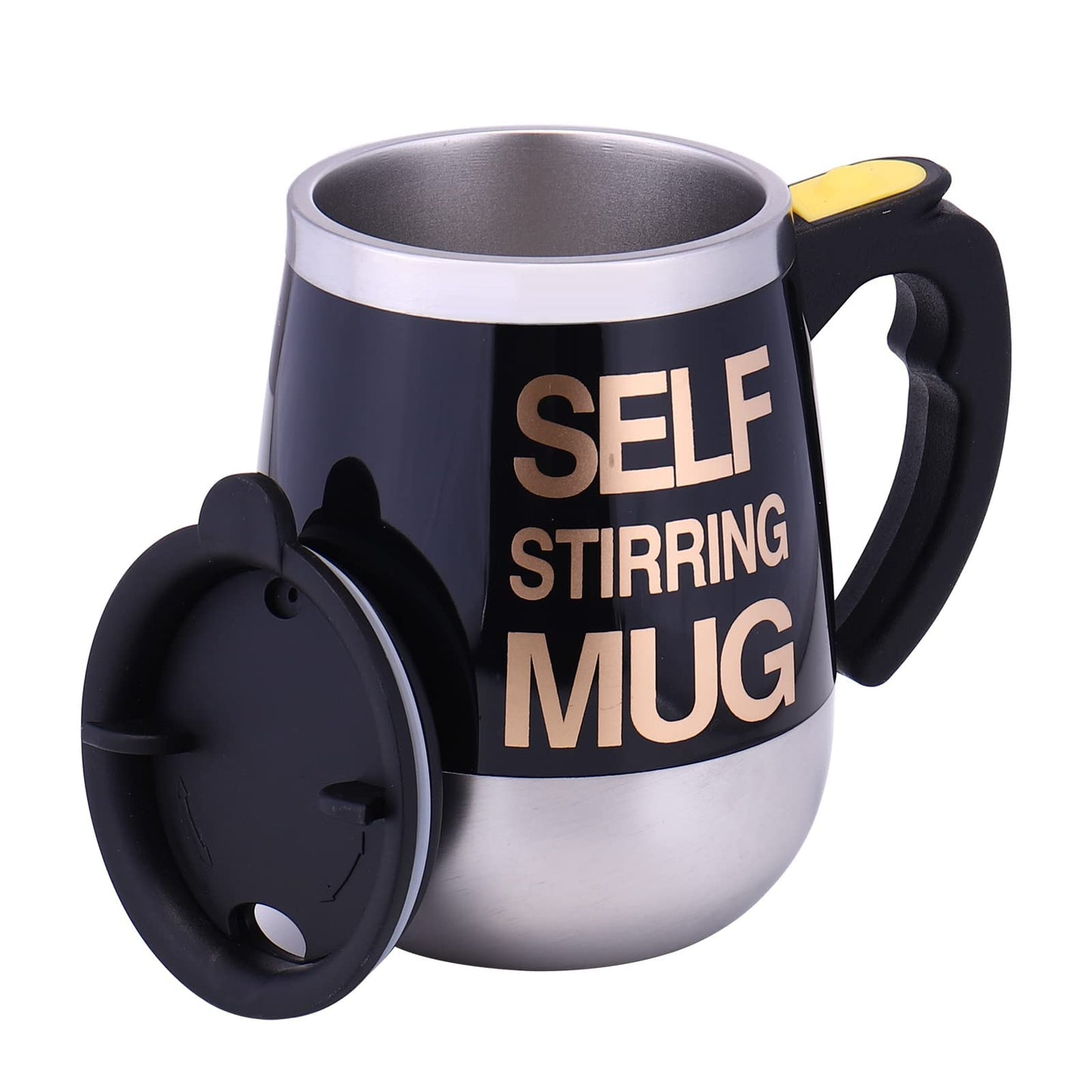 IAMPDD Self Stirring Mug Auto Self Mixing Stainless Steel Cup for Coffee/Tea/Hot Chocolate/Milk Mug for Office/Kitchen/Travel/Home -450ml/15oz The best gift（black）