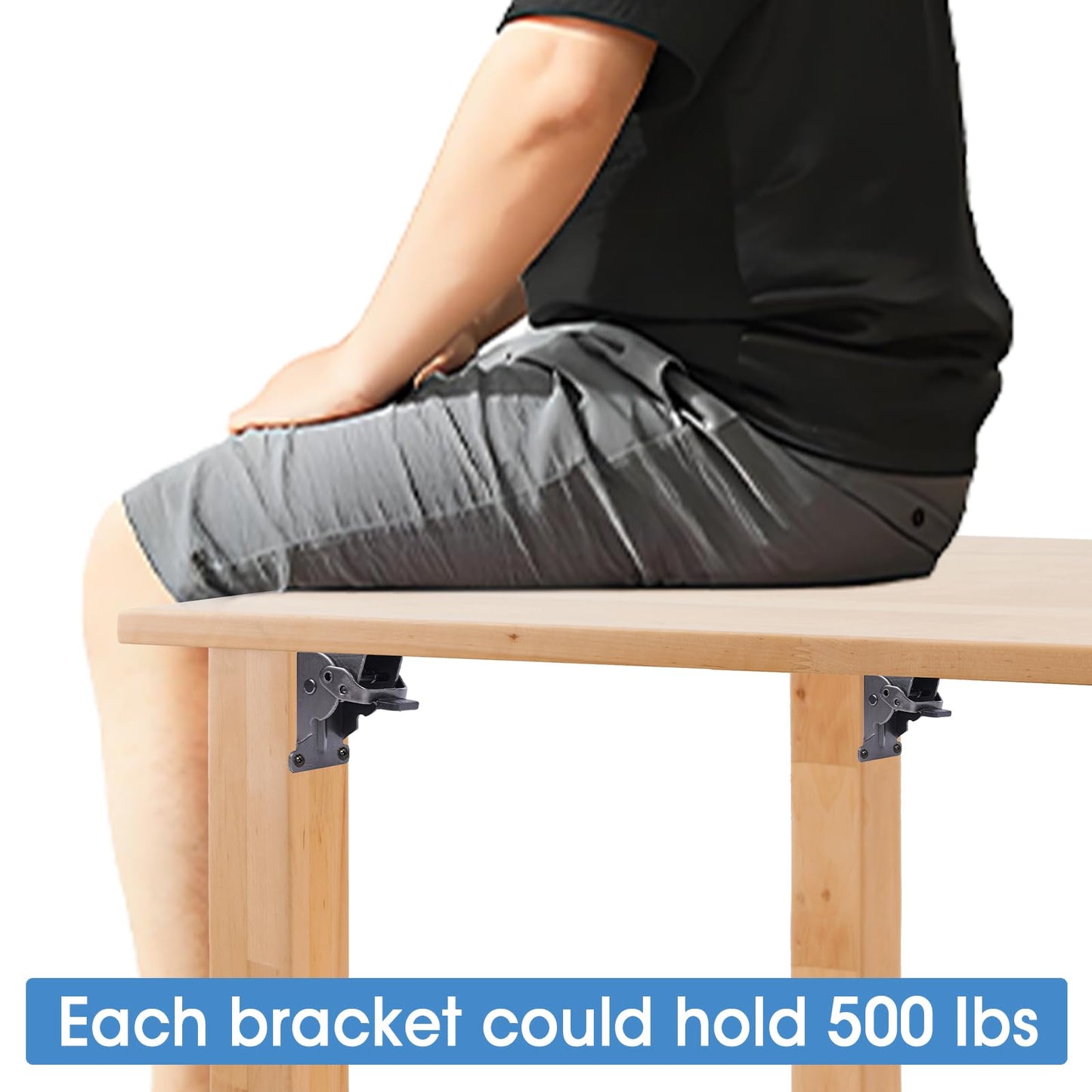 8 Pack Locking Hinge for Folding Table Brackets, Heavy Duty Folding Brackets 90 Degree Self Locking Folding Hinge for Table Legs Furniture