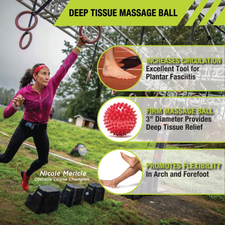 Pro-Tec Athletics High Density Spiky Massage Ball, Red