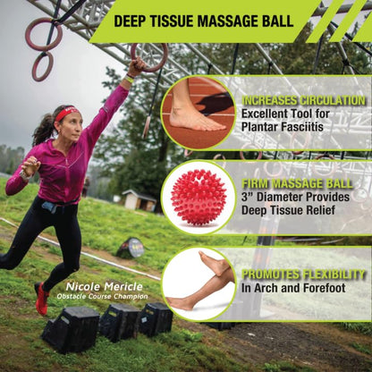 Pro-Tec Athletics High Density Spiky Massage Ball, Red