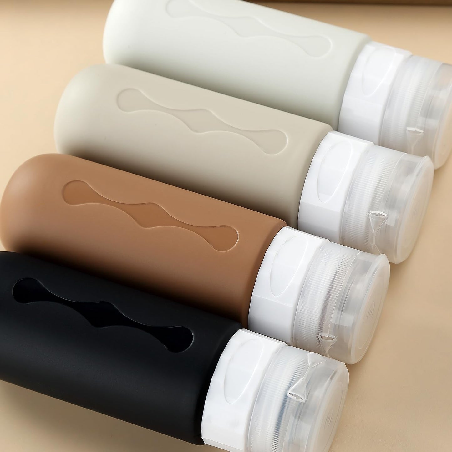 Gemice Travel Bottles for Toiletries, Tsa Approved Travel 3oz Size Containers with Clear Bag, BPA Free Leak Proof Travel Tubs Refillable Liquid Travel Accessories for Cometic Shampoo Lotion (4 Pack)