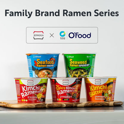 JONGGA Kimchi Ramen with Real Kimchi 4.9 oz Pack of 6, Korean Instant Hot and Spicy Noodle Soup, Authentic Savory Ramen Bowl, Quick and Convenient