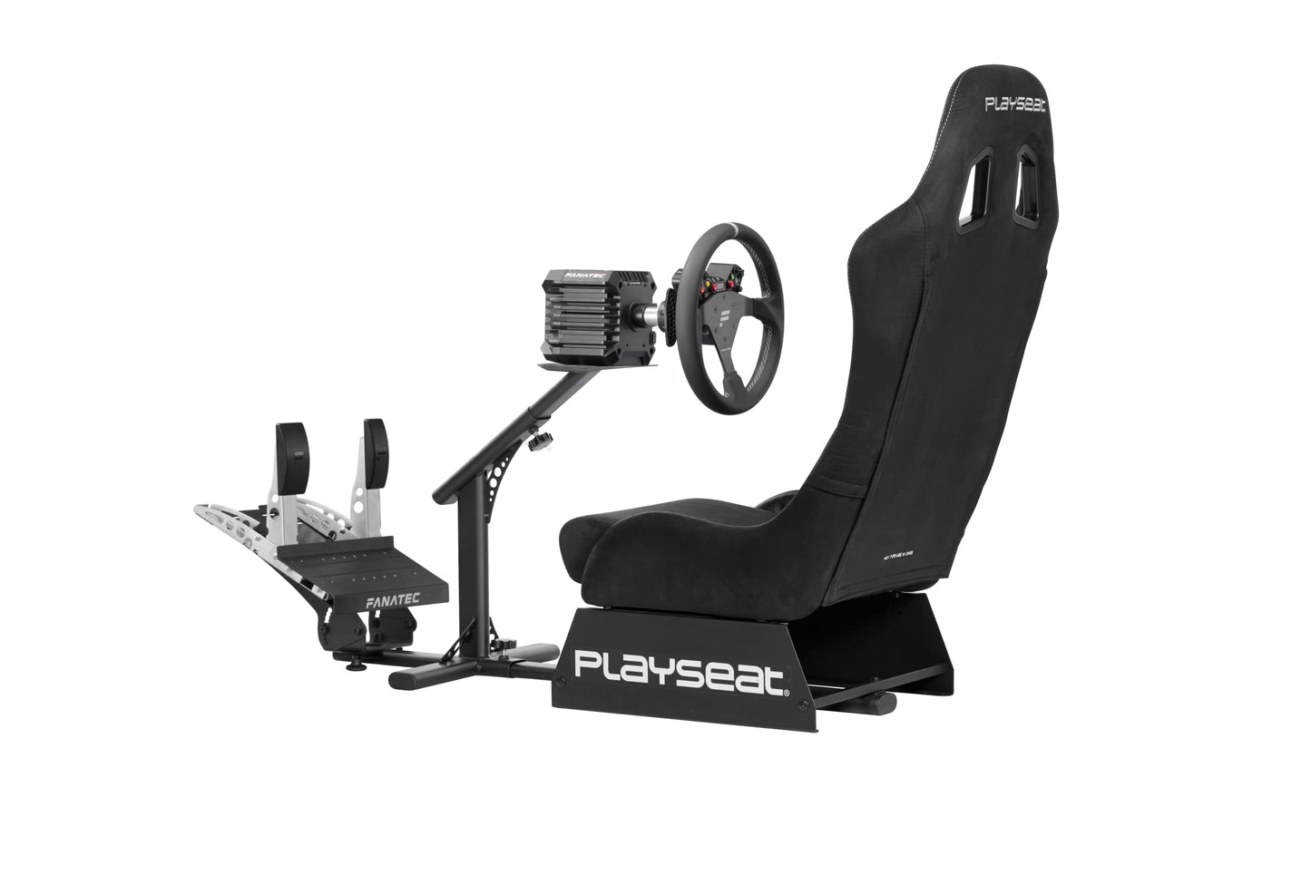 Playseat Evolution Sim Racing Cockpit | Comfortable & Adjustable | Compatible with All Steering Wheels & Pedals on The Market | Supports PC & Console | Racing Suede Edition