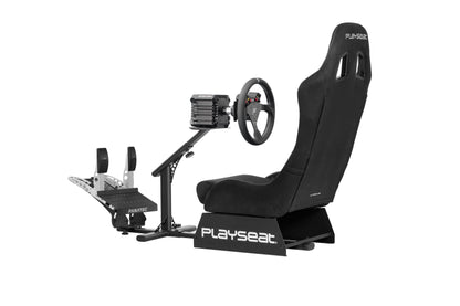 Playseat Evolution Sim Racing Cockpit | Comfortable & Adjustable | Compatible with All Steering Wheels & Pedals on The Market | Supports PC & Console | Racing Suede Edition