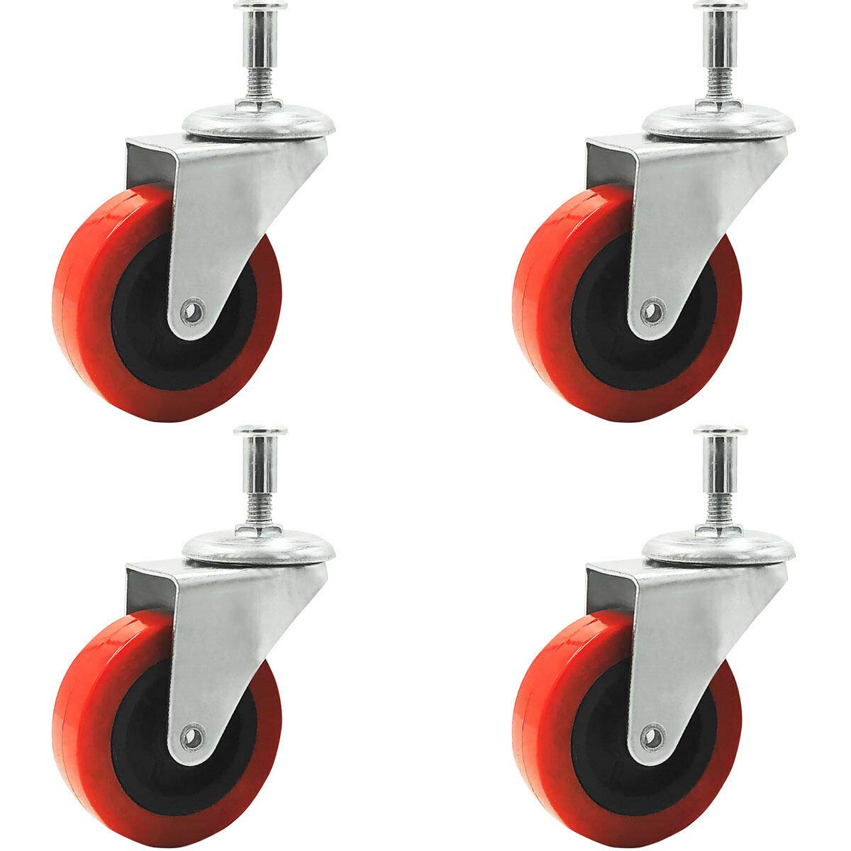 Online Best Service 4 Pack Heavy-Duty 2" LOW PROFILE Swivel Caster Wheel for Creeper Service Cart Stool Post Mount