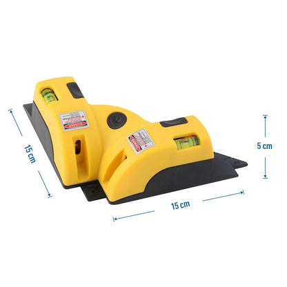 QWORK Right Angle - 90 Degree Horizontal & Vertical Laser Level Line Projection Square Level Laser with Two Suction Cups