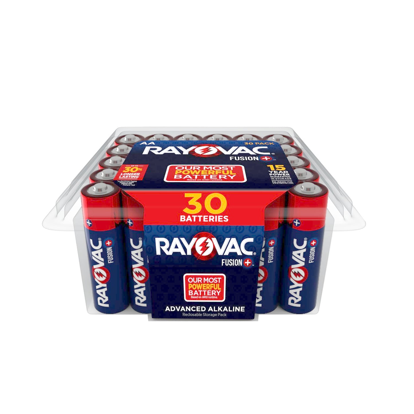 Rayovac Fusion AA Batteries (30 Pack), Double A Alkaline Batteries