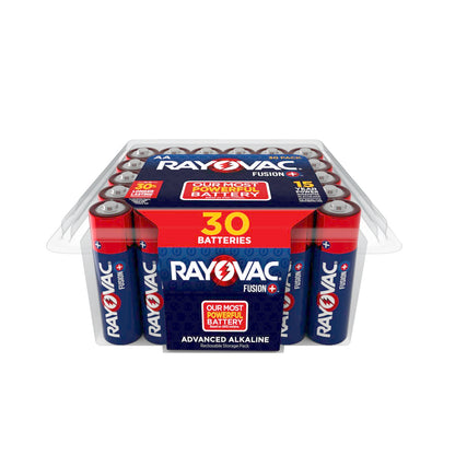 Rayovac Fusion AA Batteries (30 Pack), Double A Alkaline Batteries