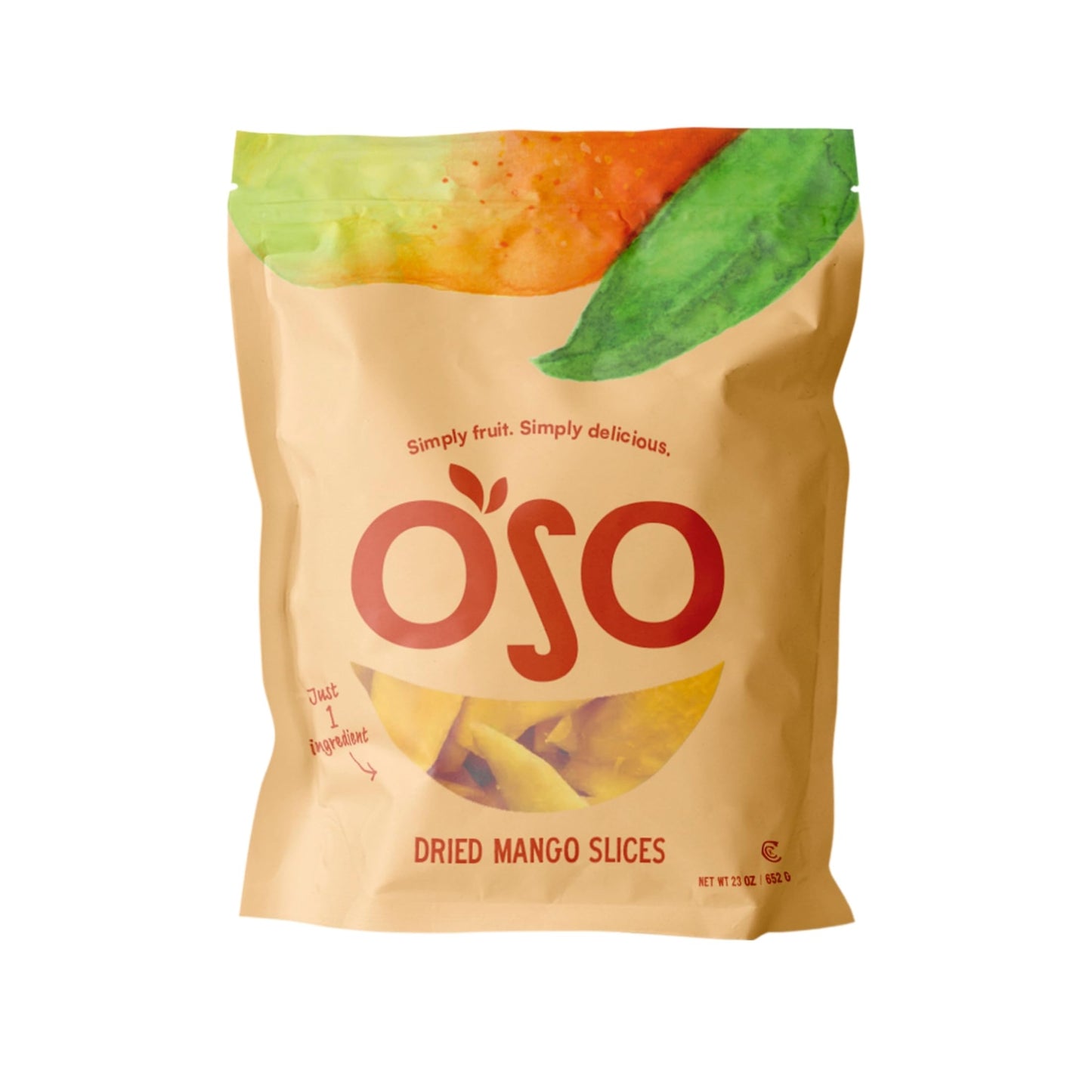 Oso Snacks Dried Mango Slices – Premium Quality, Large Pieces Only! No Added Sugar, No Preservatives, 100% Fruit! One Ingredient. No GMO. Vegan. Naturally Sweet & Delicious Healthy Snack.