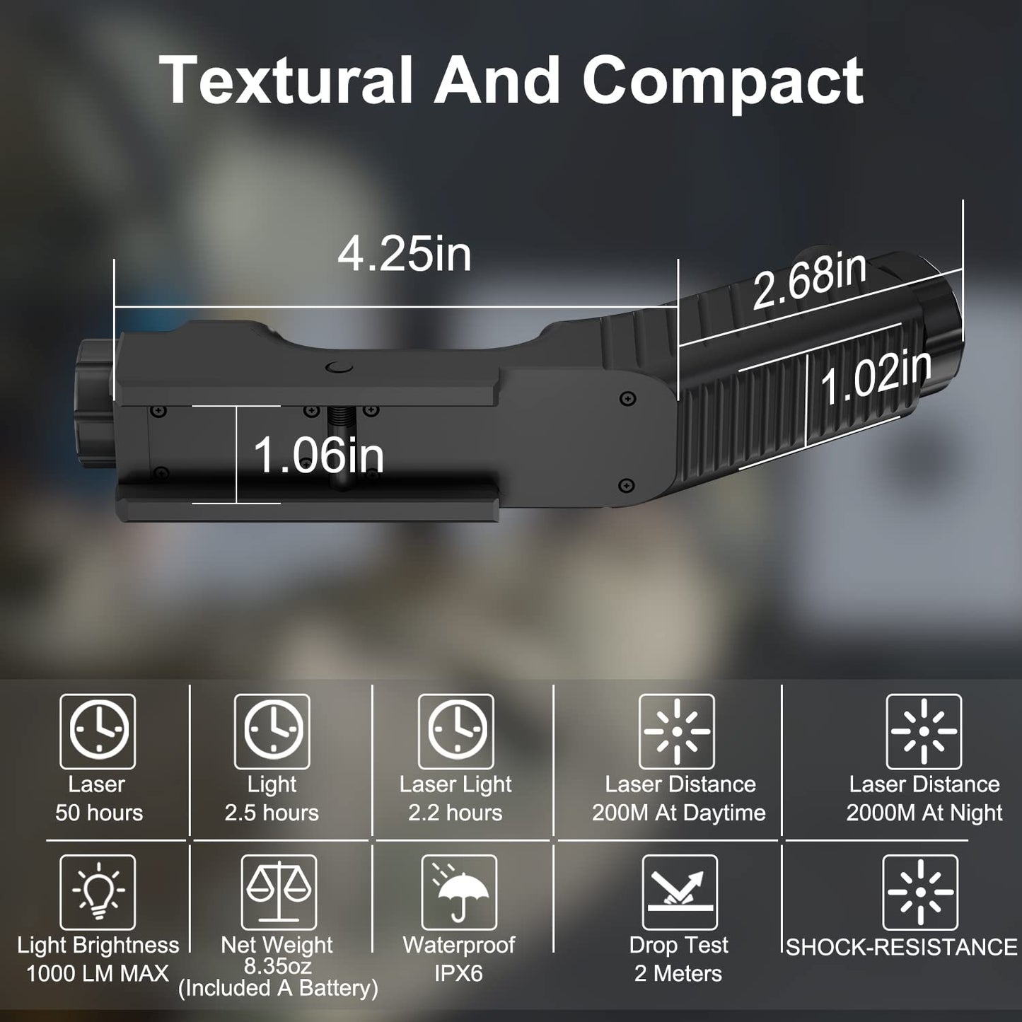 MLOK Red Laser Sight with 1000 Lumens Tactical Flashlight