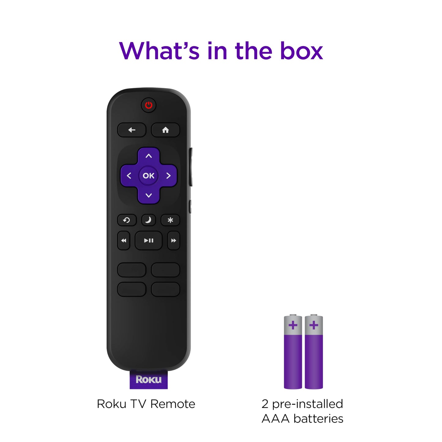 Roku TV Remote Control (Official Manufacturer Product) - Simple Setup, & Pre-Set App Shortcuts - Replacement Remote Compatible with RokuTV Models ONLY (Not Roku Players)
