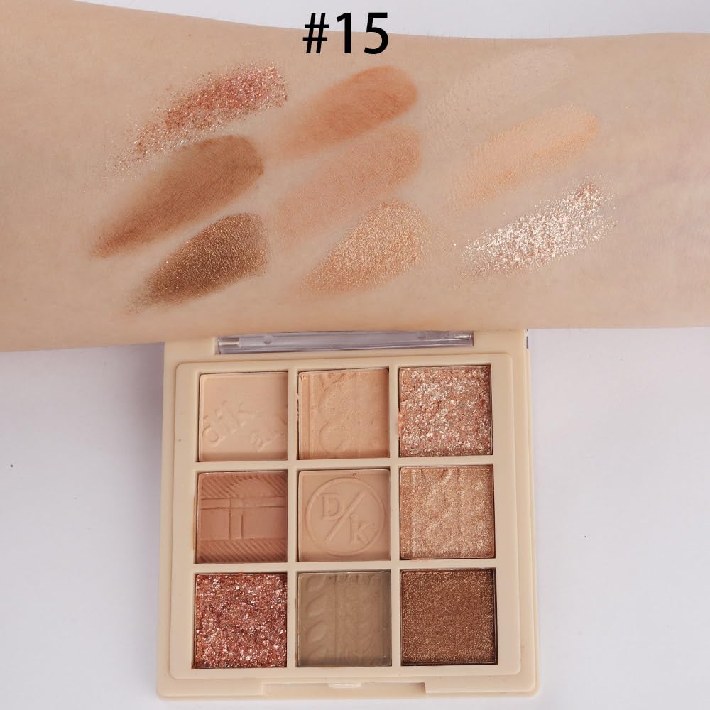 9Colors Neutral Eye Shadow Palette Eyeshadow Kit Nudes,Matte Glitter Natural Neutral Eyeshadow Palettes for Hazel Eyes Highly Pigmented Long Lasting Naturing-Looking Travel Eyeshadow Nude Palette