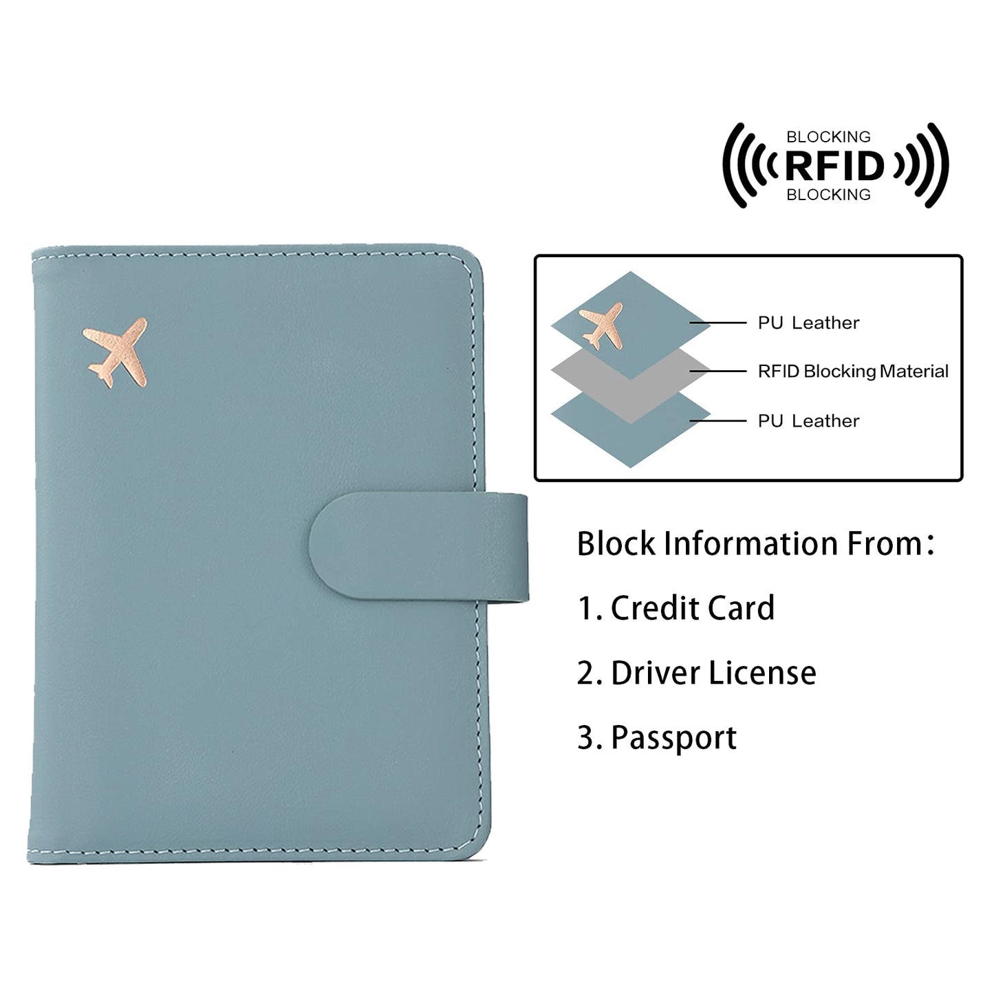 Melsbrinna Rfid Passport Holder for Travel women/Men, Cute Passport Wallet Rfid Blocking Card Slots, Rfid Passport Cover/CaseTravel Wallet, Passport Book Holder (1, Green2)