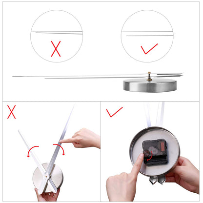 AILILIFE 3D DIY Wall Clock Decor Sticker Mirror Frameless Large DIY Wall Clock Kit for Home Living Room Bedroom Office Decoration (Black)