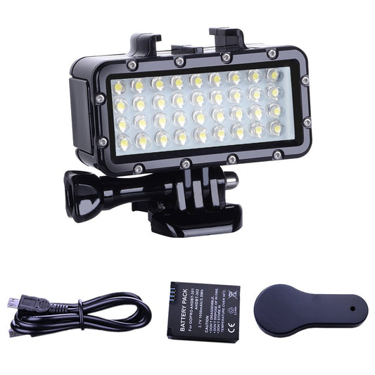 Suptig Diving Light High Power Dimmable Waterproof LED Video Light Fill Night Light Diving Underwater Light Waterproof 147ft for Gopro Hero 13/Hero 12/11/10/9/8/7/6/5/5S/4/3+ More Action Cam