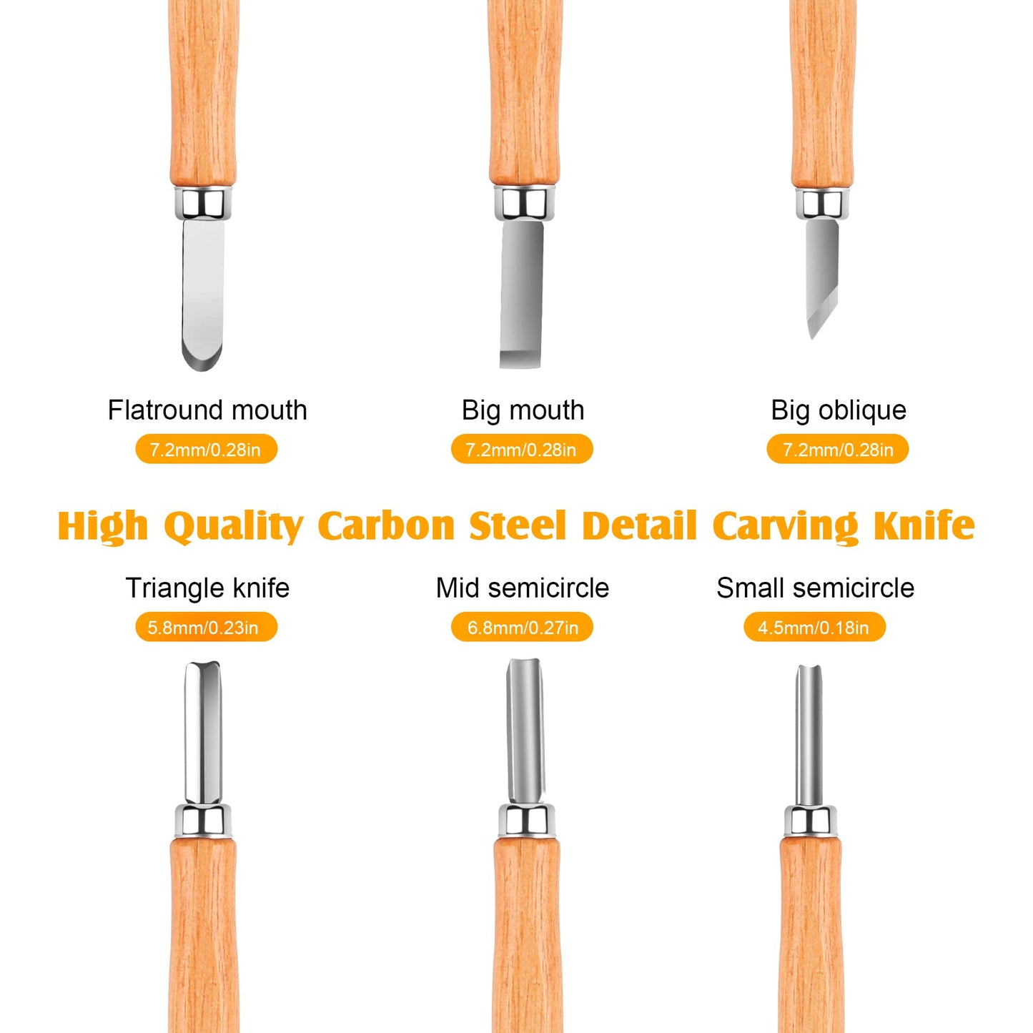 Olerqzer 26-in-1 Wood Carving Kit with Detail Wood Carving Knife, Whittling Knife, Wood Chisel Knife, Gloves, Carving Knife Sharpener for Spoon, Bowl, Kuksa Cup (26PCS)