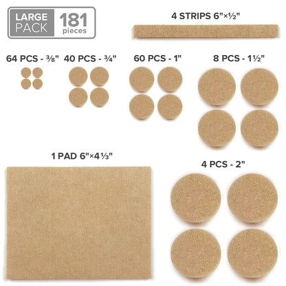 Felt Furniture Pads X-PROTECTOR 181 PCS Premium Furniture Pads - Felt Pads Furniture Feet Best Wood Floor Protectors - Protect Your Hardwood & Laminate Flooring!