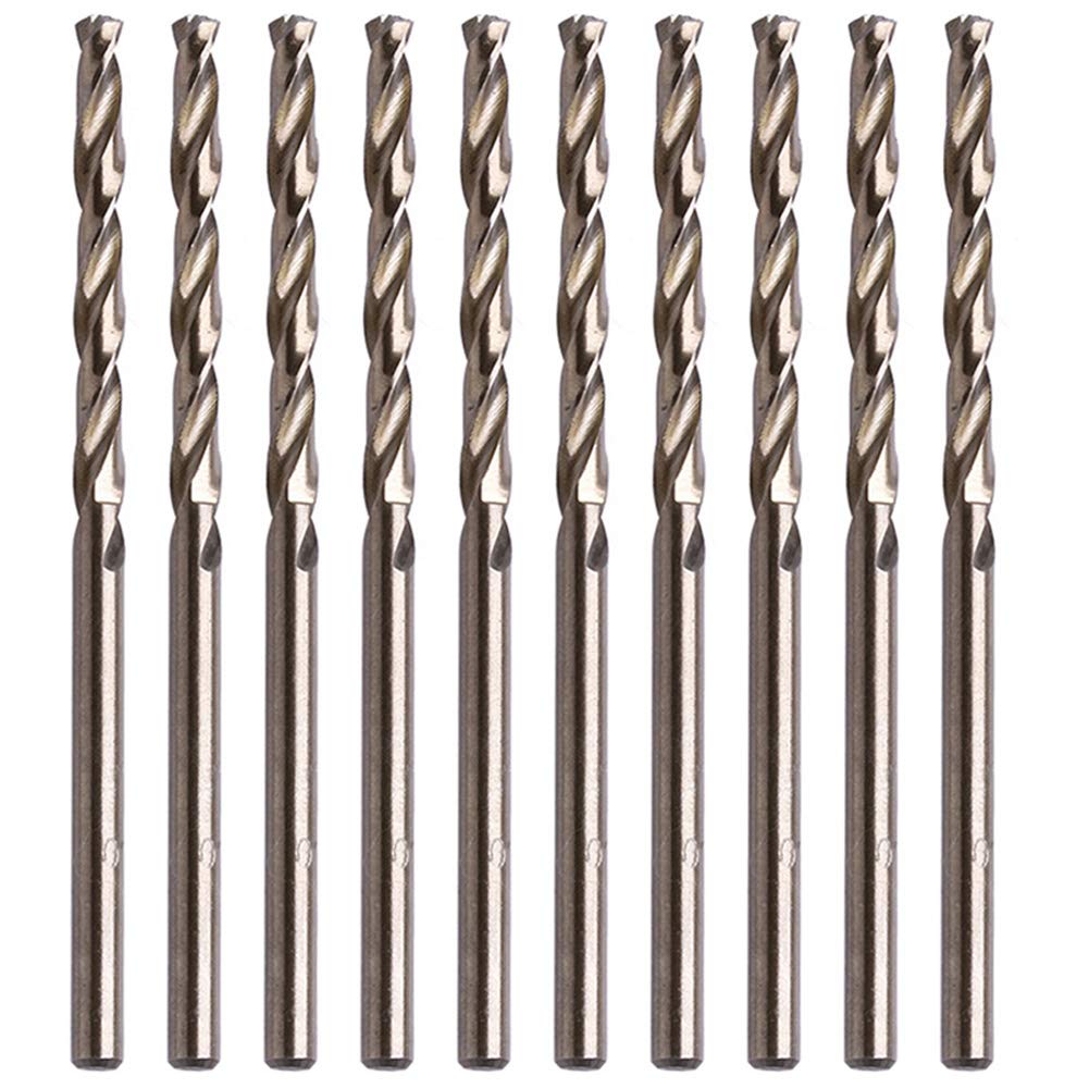 LudoPam 11/64 Inch Cobalt Drill Bit Set, M35 HSS Twist Jobber Length for Hardened Metal, Stainless Steel, Cast Iron, Pack of 10