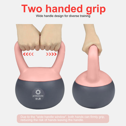 Primasole Soft Kettlebell Shook Resistance base. Anti Slip hand Kettlebell weights for Home workout anti-impact Kettlebells dumbbells for strength and safety.