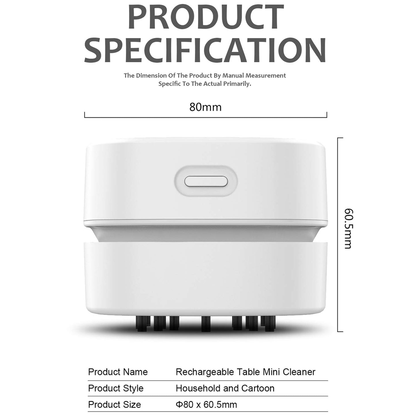 ODISTAR Desktop Vacuum Cleaner,Mini Table dust Sweeper Energy Saving with auto Power-Off Function,High Endurance up to 400 mins,Cordless&360º Rotatable for Keyboard/Home/Office (White USB Charging)