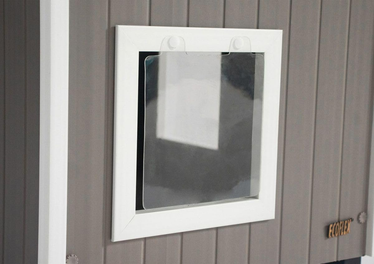 New Age Pet ECOFLEX XL Outdoor Cat House - Durable, Moisture-Resistant Wood Plastic Composite, Dual Entry, Easy Assembly, Elevated Floor for Ventilation, Compatible with Heated Pad, 10-Year Warranty