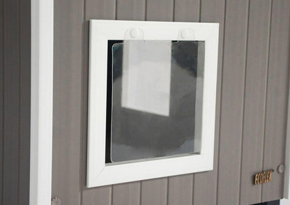 New Age Pet ECOFLEX XL Outdoor Cat House - Durable, Moisture-Resistant Wood Plastic Composite, Dual Entry, Easy Assembly, Elevated Floor for Ventilation, Compatible with Heated Pad, 10-Year Warranty