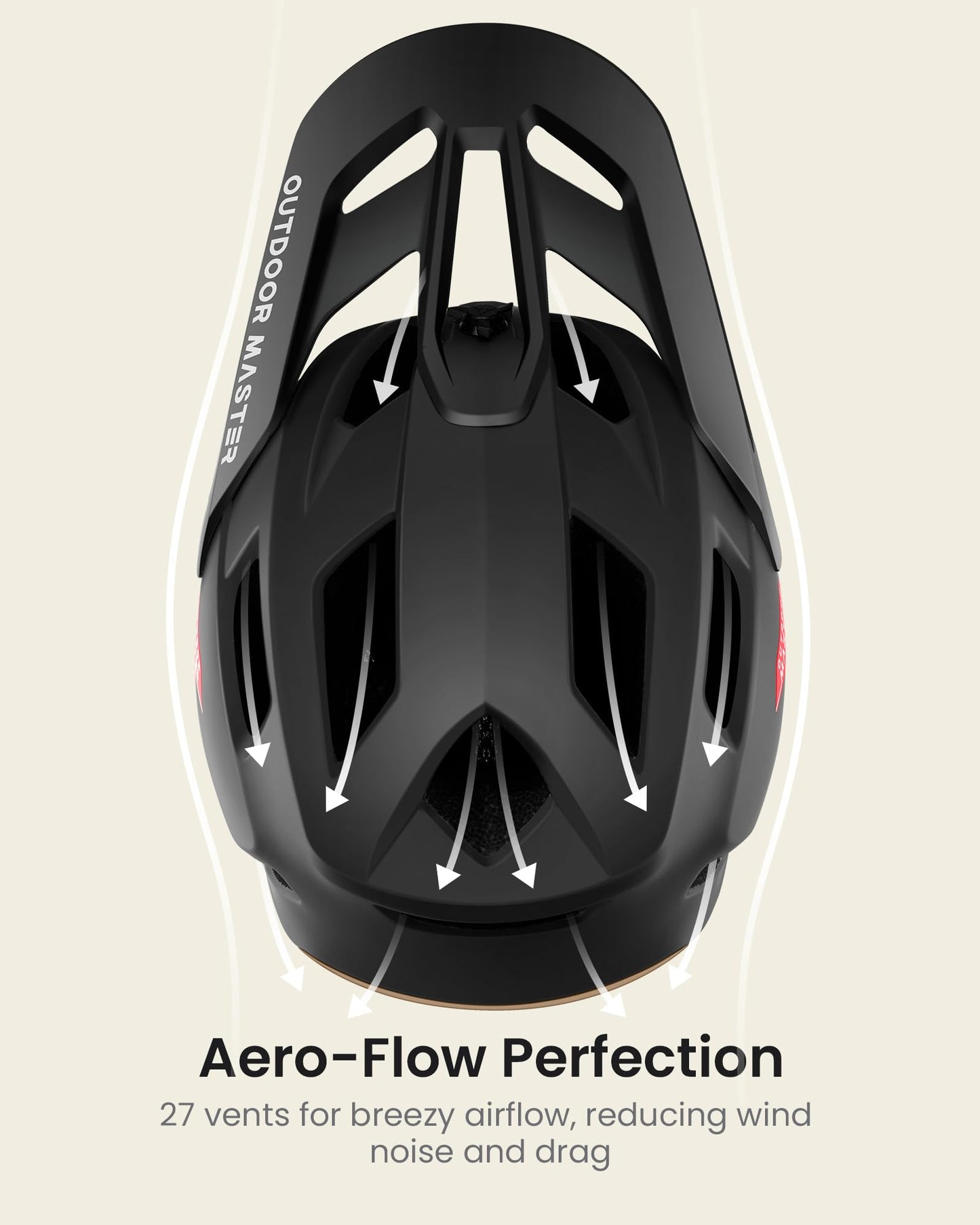 OutdoorMaster Full Face Mountain Bike Helmet for Men & Women-Two Removable Chin Pad Mountain Bike Helmet Grizzly, Ventilation Lightweight Racing Downhill DH BMX MTB Helmet (Meteorite Black, Large)