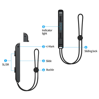 MOSAHOLL Wrist Strap for Switch Joycon – 2 Pack Lanyard Replacement Parts Accessories for Joy Con Joy-Con Controller