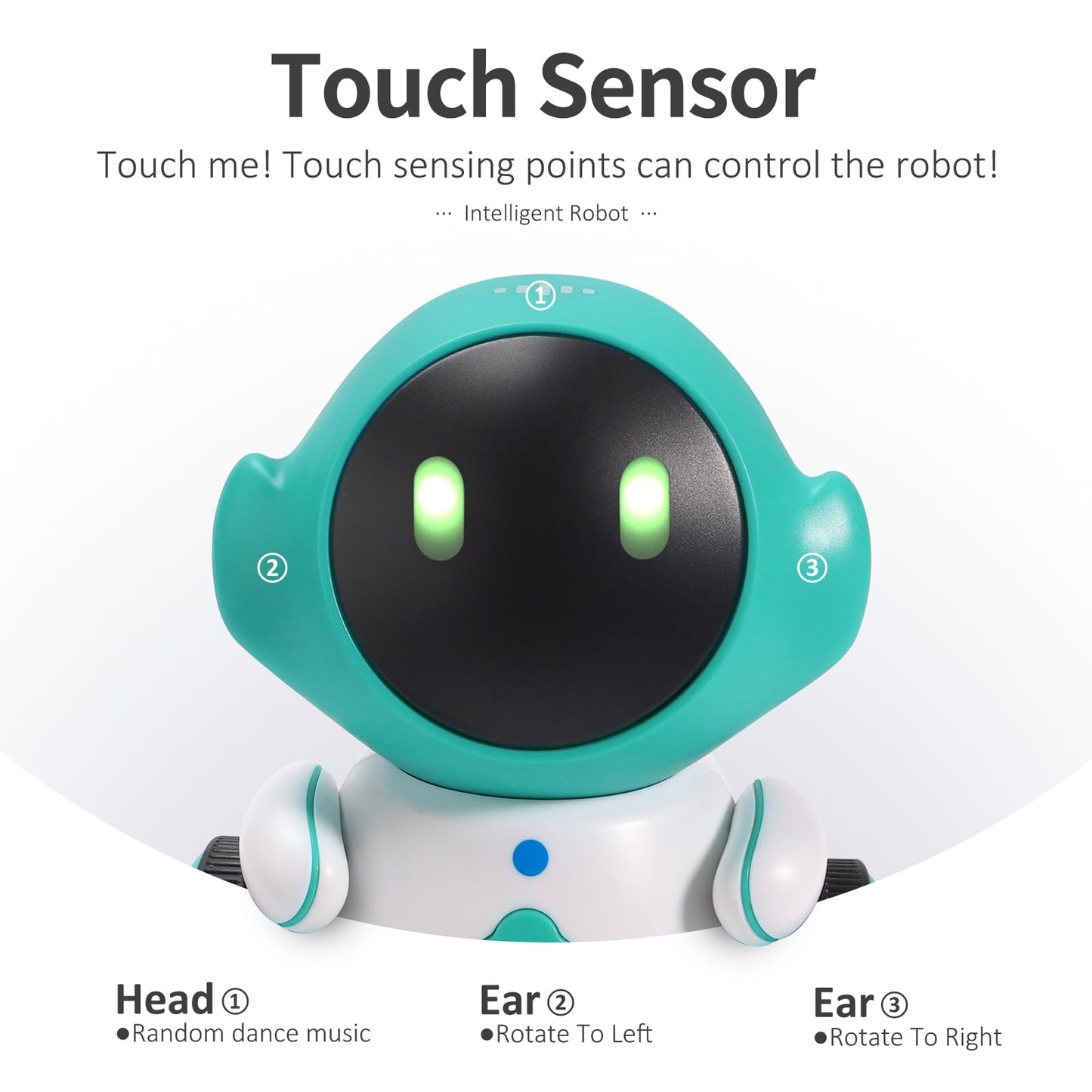 GILOBABY Robot Toys, Rechargeable Smart Talking Robots for Kids, Intelligent Robot with Voice Controlled Touch Sensor, Singing, Dancing, Recording, Repeat, Birthday Gifts for Boys Ages 6+ Years