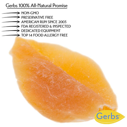 Gerbs Sweetened Dried Mango Slices 2 lbs. | Unsulfured, No Additives, Resealable Bag | Naturally Chewy & Sweet | Top 14 Allergen-Free