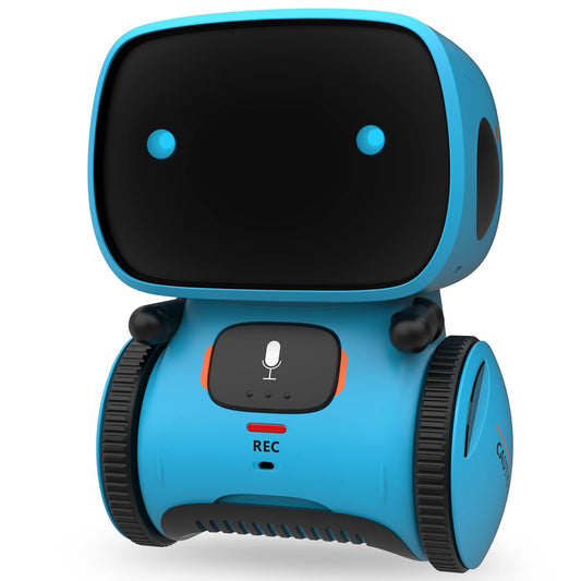 GILOBABY Kids Robot Toys, Interactive Toys Companion Smart Talking Robotic with Voice Control Touch Sensor, Dancing, Singing, Recording, Repeat, Birthday Gifts for Boys Ages 3+ Years (Blue)