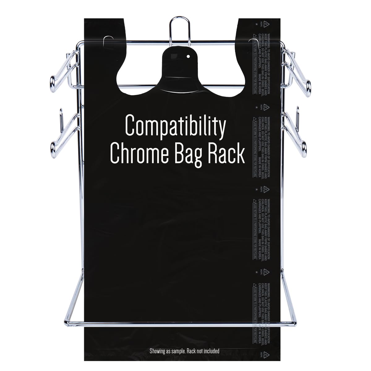 Platree Large Plain Black (400 Count) Embossed T-Shirt Bag, 12 inch X 7 inch X 22 inch, 17 mic, Black Bags with Handled, Bulk, Grocery, Retail, Heavy Duty