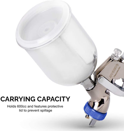 NEIKO 31213A Air Spray Paint Gun, HVLP with Gravity Feed, 1.3 MM Nozzle, 600 CC Capacity, Spray Gun Paint Sprayer for Walls, Automotive, Home Improvement