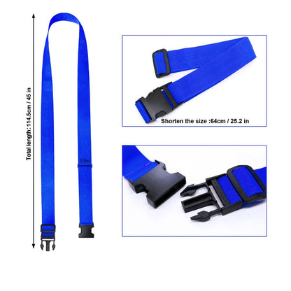 2Pack Luggag Straps for Carry On Bag, Adjustable Suitcase Belt Add Bag Travel Attachment Accessories for Connect Your 3 Luggages, Blue
