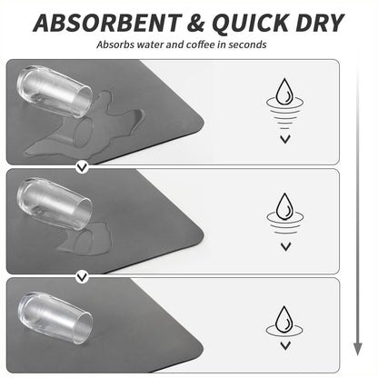 HotLive Coffee Mat - Absorbent Hide Stain Rubber Backed Dish Drying Mat for Kitchen Counter - Bar Mats for Countertops Accessories Fit Under Coffee Maker Espresso Machine