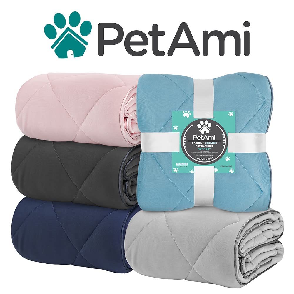 PetAmi Premium Cooling Dog Blanket | Lightweight Fluffy Pet Throw Blanket Bed Cover for Dogs, Cat, Puppies | Pet Blanket Furniture Protector Couch Sofa | Reversible Fuzzy Cozy | 24x32, Pink
