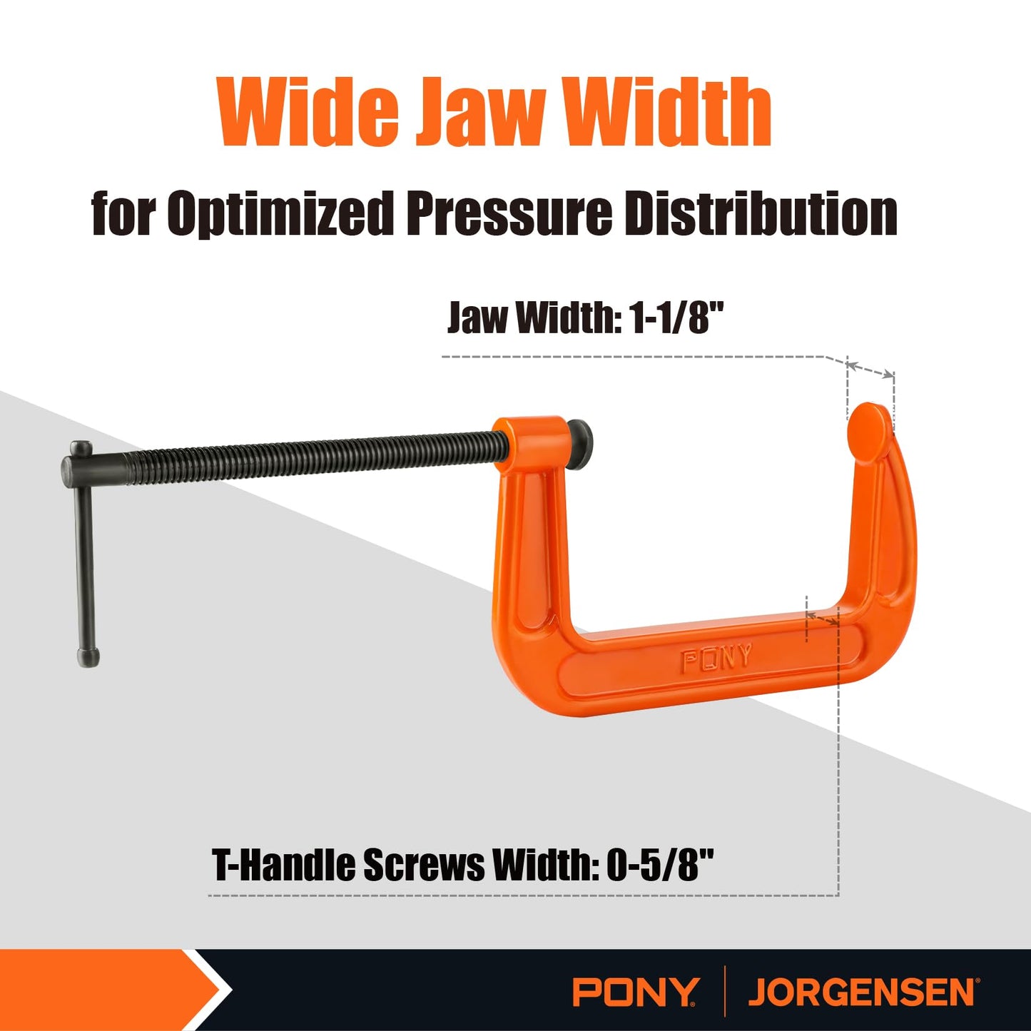 Pony 6-in C-Clamp Set, Clamps for Woodworking,1000lbs Load Limit, 2660 C-Clamp, Ideal for most DIY, Woodworking and Household Clamping Projects-2 Pack