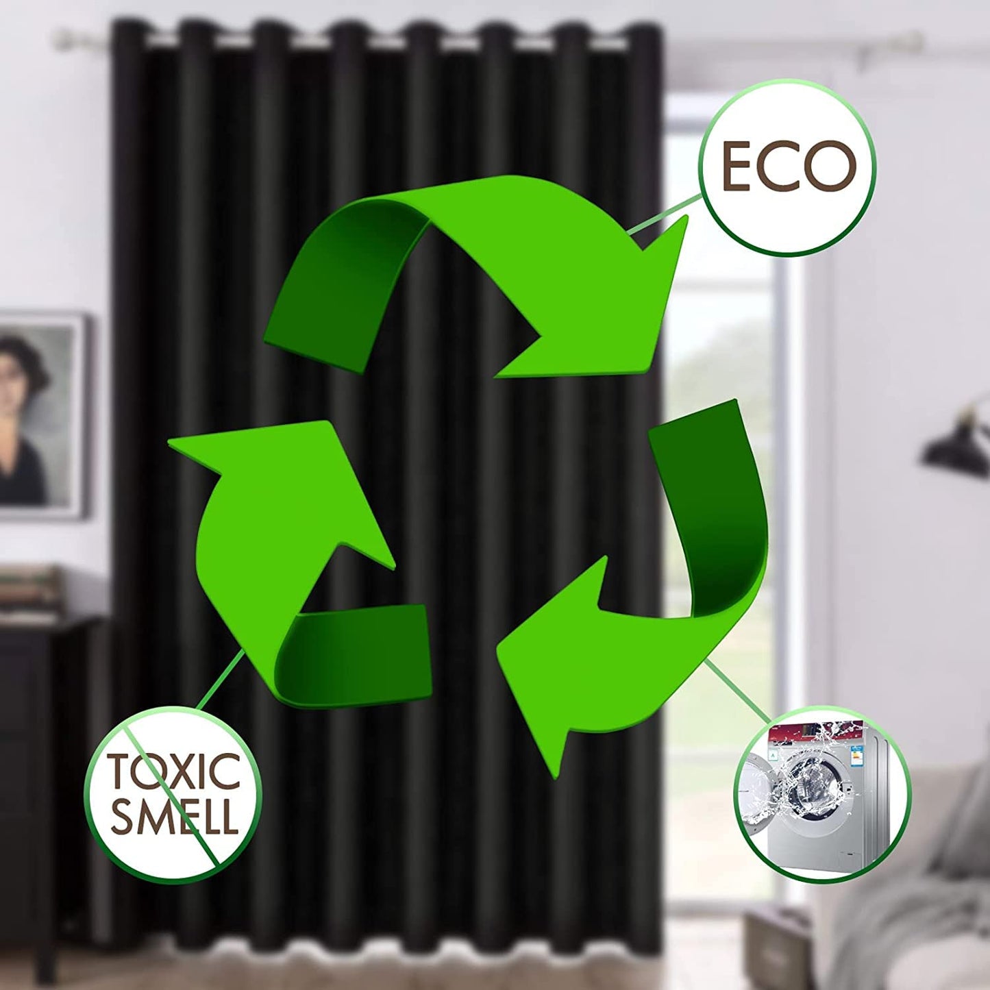 MIULEE Room Divider Curtains 12.5 x 8 Ft - Total Privacy Wall Room Divider Screens Sound Proof Wide Blackout Curtain for Living Room Bedroom Patio Sliding Door, 1 Panel, W150 x L96 inches, Black