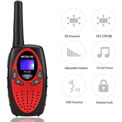 Retevis RT628 Walkie Talkies for Kids,Toys Gifts for 6-12 Years Old Boys Girls,Long Range 2 Way Radio 22CH VOX,Birthday Gift,Family Walkie Talkie for Camping Hiking Indoor Outdoor