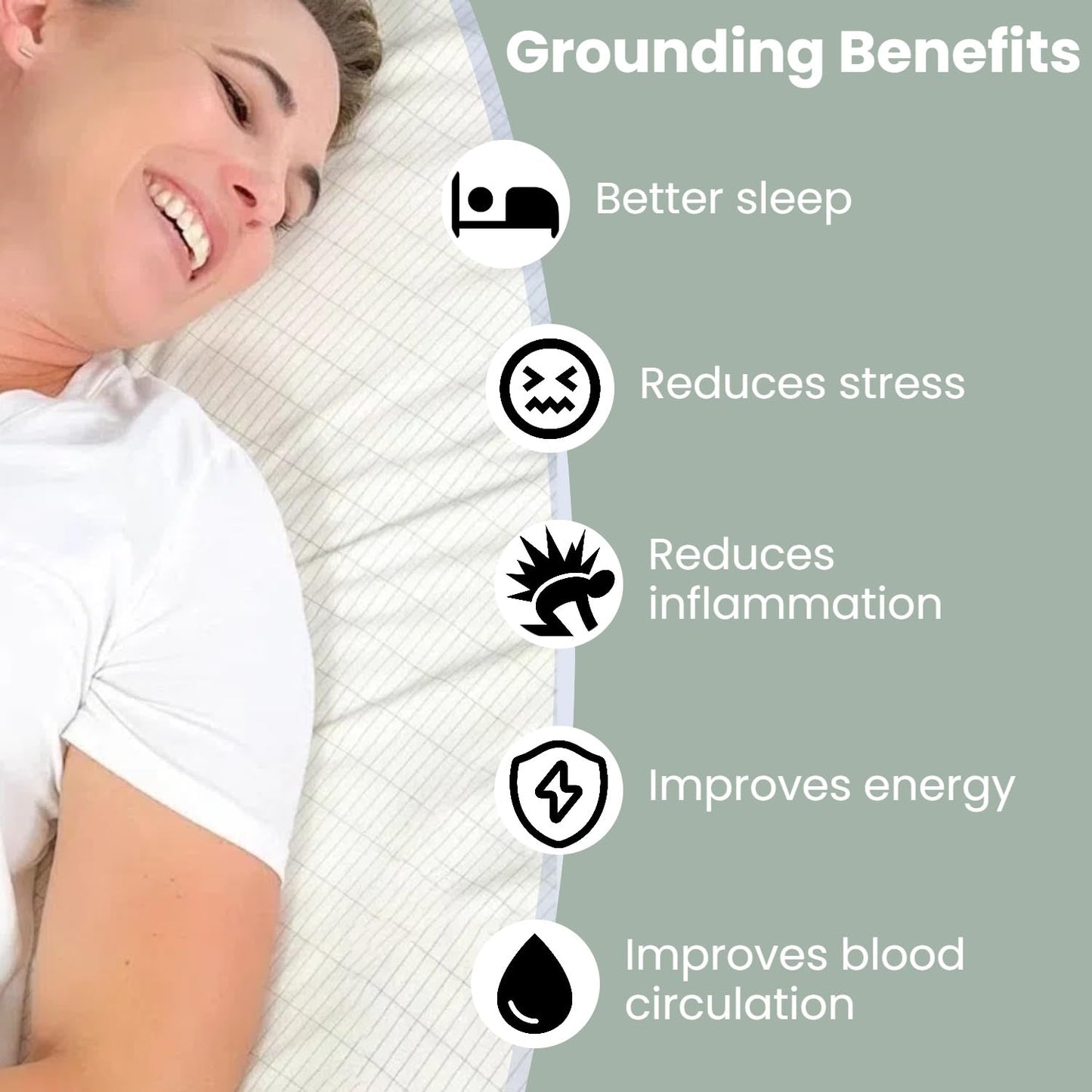GLUYOHEY Grounding Fitted Sheets, Queen Size, 90% Organic Cotton + 10% Pure Silver Fiber, Earthing Bed Sheet with Connect Cord, Conductive Grounding Sheet for Better Sleep, Off White