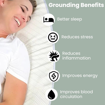 GLUYOHEY Grounding Fitted Sheets, Queen Size, 90% Organic Cotton + 10% Pure Silver Fiber, Earthing Bed Sheet with Connect Cord, Conductive Grounding Sheet for Better Sleep, Off White